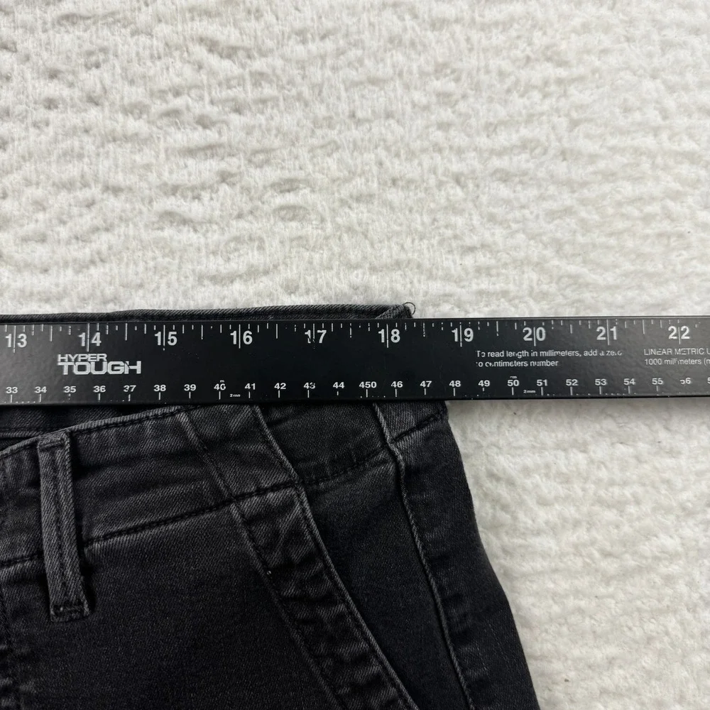 Paige Mayslie Jeans Womens 34 Black Denim‎ Mid Rise Rayon Stretch Ankle Zip
